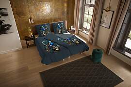 Wendebettwäsche "Larry", dunkel blau,