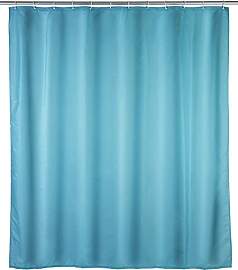 WENKO Anti-Schimmel Duschvorhang Hellblau,