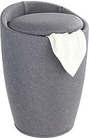 WENKO Badhocker Mod. Candy Leinen Optik Grau,