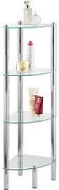 WENKO Badregal Yago silber 30,0 x 30,0 x 104,0 cm
