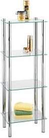 WENKO Badregal Yago silber 40,0 x 30,0 x 104,0 cm