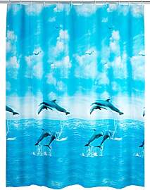 WENKO Duschvorhang Dolphin - wasserdicht,