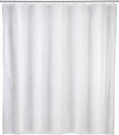 WENKO Duschvorhang Uni Weiß, Textil-Vorhang fürs 