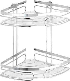 Wenko - Eckregal in Silber - (B)26,5 x (H)27,5 x