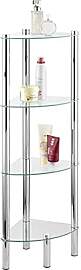 WENKO Eckregal Yago mit 4 Glasablagen - Badregal,