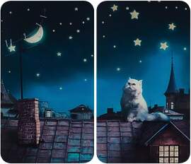 WENKO Herdabdeckplatte Universal Mod. Moon Cat,