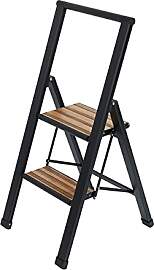 WENKO Leichte Aluminium Trittleiter mit 2 Stufen