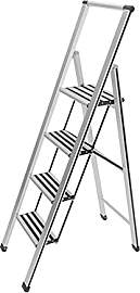 WENKO Leichte Aluminium Trittleiter mit 4 Stufen