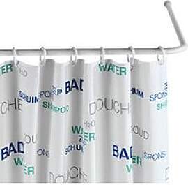 WENKO Metall Duschvorhangstange L-Form