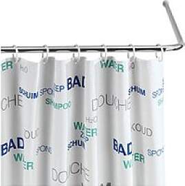 WENKO Metall Duschvorhangstange L-Form