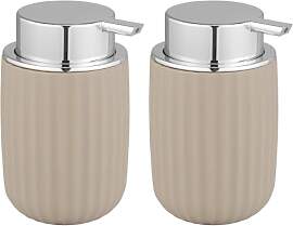 WENKO Seifenspender Agropoli Beige, nachfüllbarer 