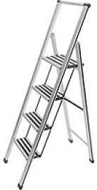 WENKO Stehleiter einseitig silber 4 Stufen, H: