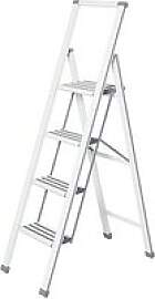 WENKO Stehleiter einseitig silber 4 Stufen, H: