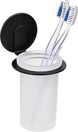 WENKO Turbo-Loc® Zahnputzbecher Bivio Black matt, 