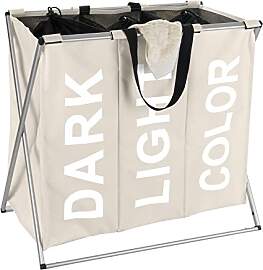 WENKO Wäschesammler Trio, Wäschekorb 3 Fächer,