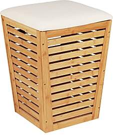 WENKO Wäschetruhe Mod. Bambusa mit Sitzpolster,
