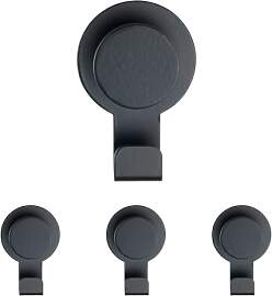 WENKO Wandhaken Blandas Schwarz matt - Klebehaken