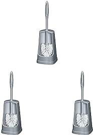 WENKO WC-Garnitur Simple Grau - WC-Bürstenhalter, 