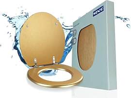 WENKO WC-Sitz Aldeno Gold matt, Toilettensitz aus