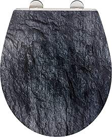 WENKO WC-Sitz Slate Rock, robuster Toilettensitz