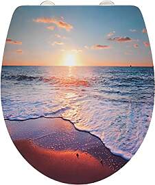 WENKO WC-Sitz Sunset, Hochglanz-Toilettensitz,