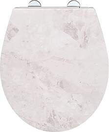 WENKO WC-Sitz White Marble, robuster Toilettensitz 