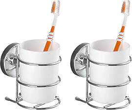 WENKO Zahnputzbecher Halter Mod. Milazzo 2er Set