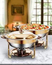 WENMILY Rund Chafing Dish Buffet Set 6L,2pcs