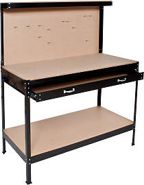 Werkbank mit Lochwand - 120 x 60 x 156 cm