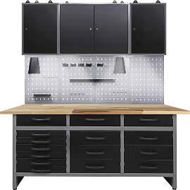 Werkstatt-Set ONDIS24, schwarz (anthrazit,