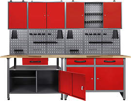 Werkstatt-Set ONDIS24, schwarz (schwarz, rot),