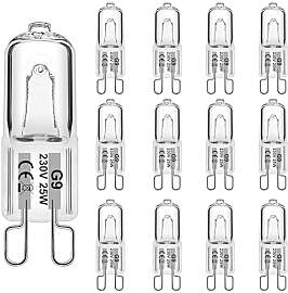 WeshLMPO Glühbirne G9 12 Stücke Halogen G9 25W