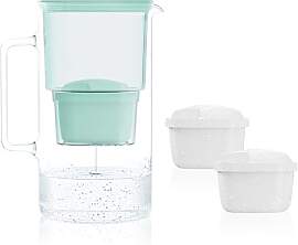 Wessper Wasserfilter Kanne Glas 3 L, Set