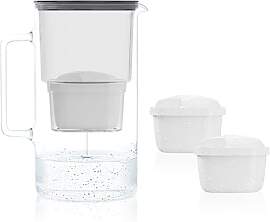 Wessper Wasserfilter Kanne Glas 3 L, Set