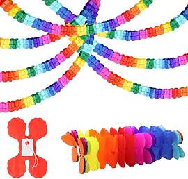 WestCH 7 Stück Bunt Girlande Papier Deko,Girlande 