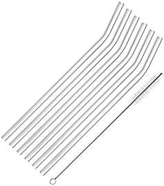 Westmark 6 Glas-Trinkhalme, gebogen, inkl. 1
