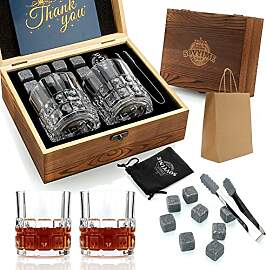 Whisky Steine Whisky Gläser, 2 Gläser, 8 Granit
