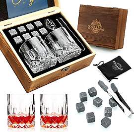 Whiskyglas Geschenkset, Whisky Steine, Whisky