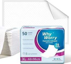 WhyWorry Inkontinenz Bettunterlage 60 x 90 cm,
