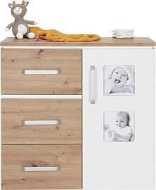 Wickelkommode in Artisan Eiche/Weiß