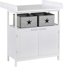 Wickelkommode White Weiß/Silber