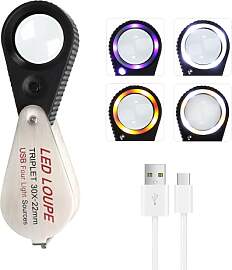 Wiederaufladbare LED-Lupe mit 30-facher