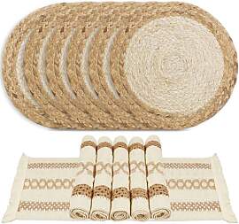 wiipara Runde Platzsets aus Wasserhyazinthe,