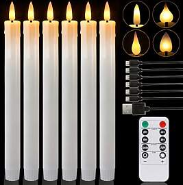 wiipara Wiederaufladbare LED Stabkerzen mit