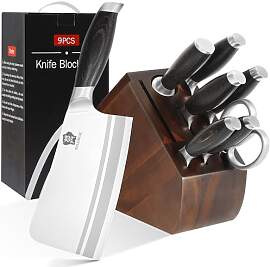WILDMOK 9-teiliges Messerblock-Set,