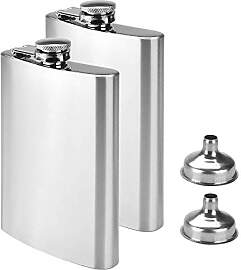Willingood 2er set Edelstahl Flachmann und