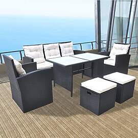 Willood 6 TLG. Garten Lounge Set mit Auflagen bis