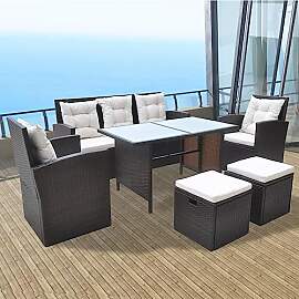 Willood 6 TLG. Garten Lounge Set mit Auflagen bis