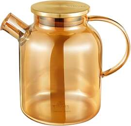 Wilmax - Glas Teekanne mit Edelstahl-Deckel -