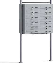 Wiltec 12er Briefkastenanlage silberfarben 945 x